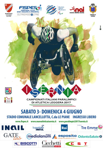 Atletica paralimpica: dal 3 al 4 giugno, a Isernia, i Campionati Italiani